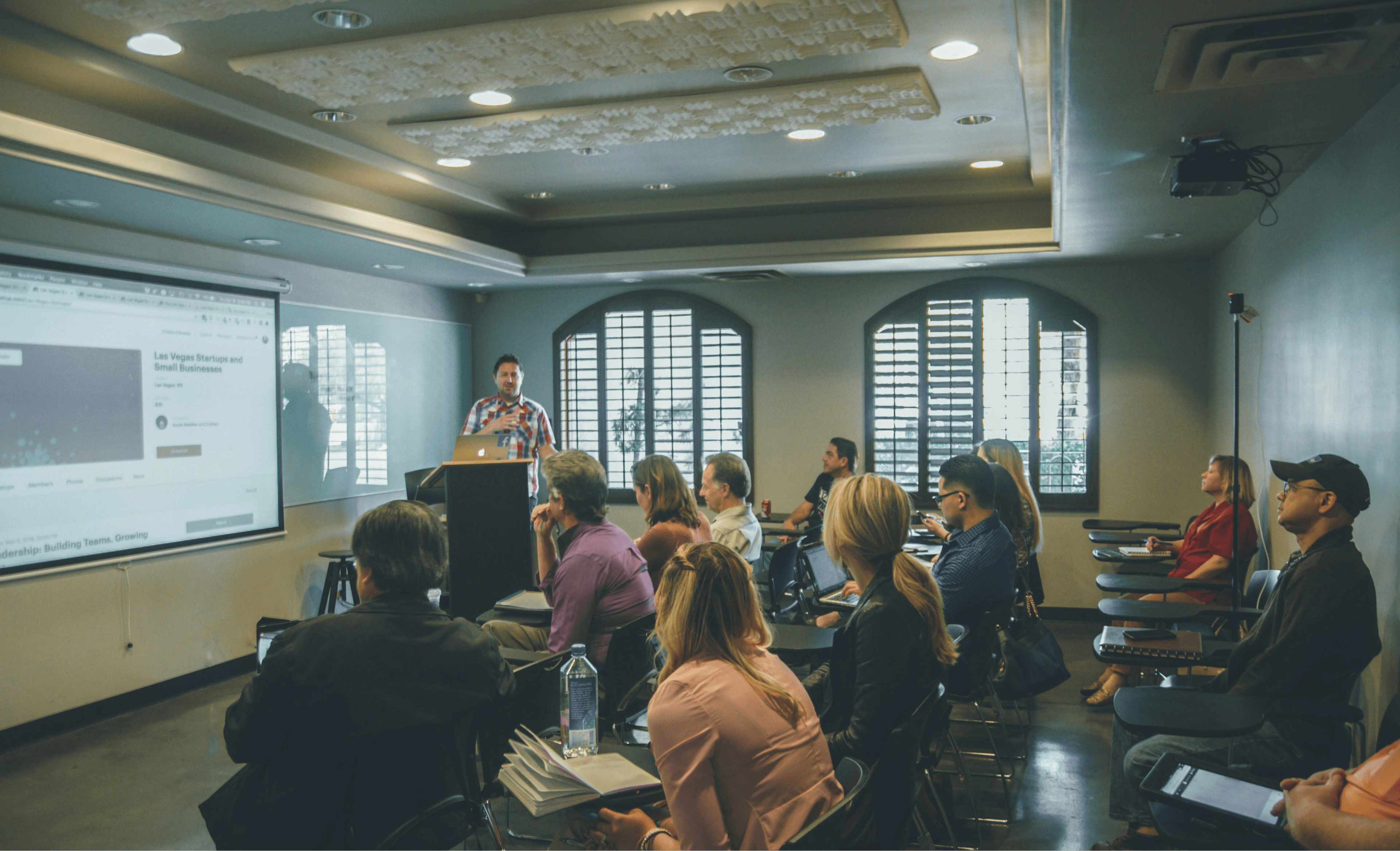 Students learning in a mentor-led class